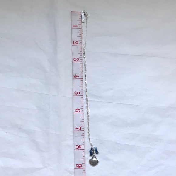 M Lee Silver seashell & lapis bead necklace - Picture 5 of 6